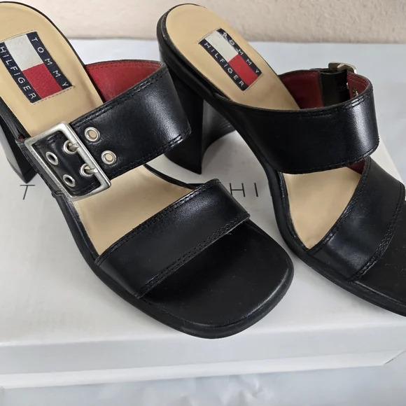 Tommy Hilfiger Angie Black Heels Size 6M Pre-Owned #2A2656 - Picture 5 of 7